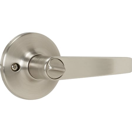 Steel Pro Brushed Nickel Straight Privacy Door Lever LHX201B